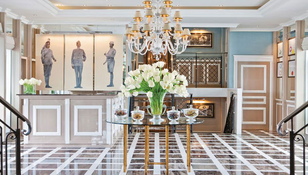 A rendering of the Trafalgar Harmonie's lobby.