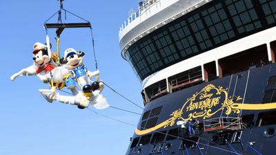 The Disney Adventure's stern characters were placed in June. The ship will enter service in December.