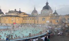 The Szechenyi Baths in Budapest is one of the largest bathhouses in Europe.
