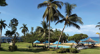 The grounds of the Jamaica Inn in Ocho Rios show no damage five weeks after Melissa.