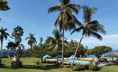 The grounds of the Jamaica Inn in Ocho Rios show no damage five weeks after Melissa.