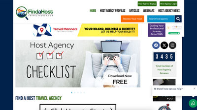 The home page of the redesigned FindaHostTravelAgency.com.