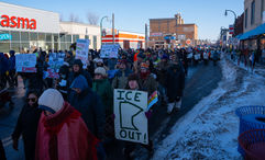 An anti-ICE protest in Minneapolis in late December.