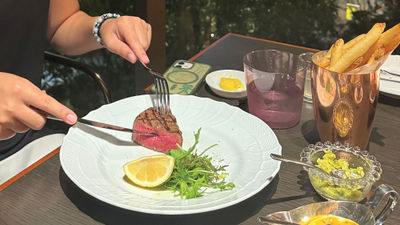 Perfectly cooked kurohana beef tenderloin is on the menu at the Janu Tokyo's Janu Grill.