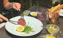 Perfectly cooked kurohana beef tenderloin is on the menu at the Janu Tokyo's Janu Grill.