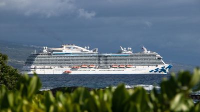 The Royal Princess anchored near Kona on the Big Island.