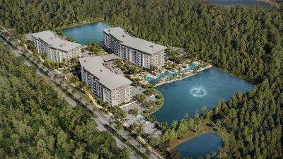Stretching across 11 acres in Kissimmee, the Ambar Residences Orlando | Apartments by Marriott Bonvoy will be about five miles from the Disney World Resort.