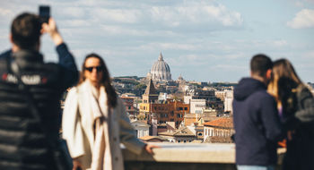 A scenic spot in Rome features St. Peter's Basilica in the background. Italy topped the USTOA's list of top destinations for tour operators in 2026.
