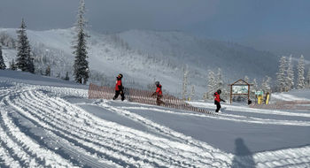 Monarch Mountain ski patrol installs temporary wind fences ahead of an upcoming storm.