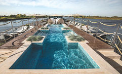 The pool on the Andorinha, a Tauck ship that cruises the Douro. The upcoming Saudade will be a sister ship.