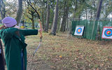 Tours and river cruise editor Brinley Hineman tries her hand at archery at the Cameron House on Loch Lomond.