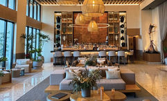 The  lobby at Unico 20º 105º is where guests are greeted by their private butlers.