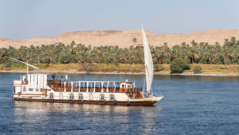 Guests will cruise on a dahabiya during their Discovery tour in Egypt.