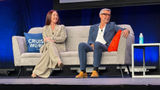 Celebrity Cruises president Laura Hodges Bethge and Royal Caribbean International CEO Michael Bayley at CruiseWorld.